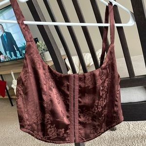 Brown Corset w/ butterfly and flower details